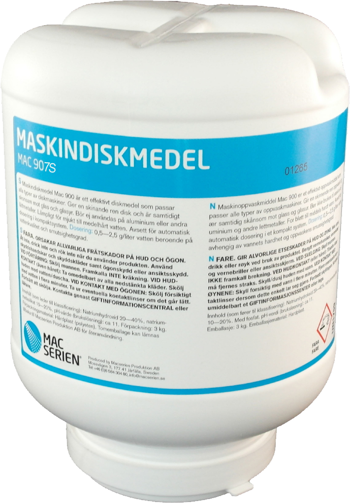 Dunk med MAC 907S maskinopvaskemiddel